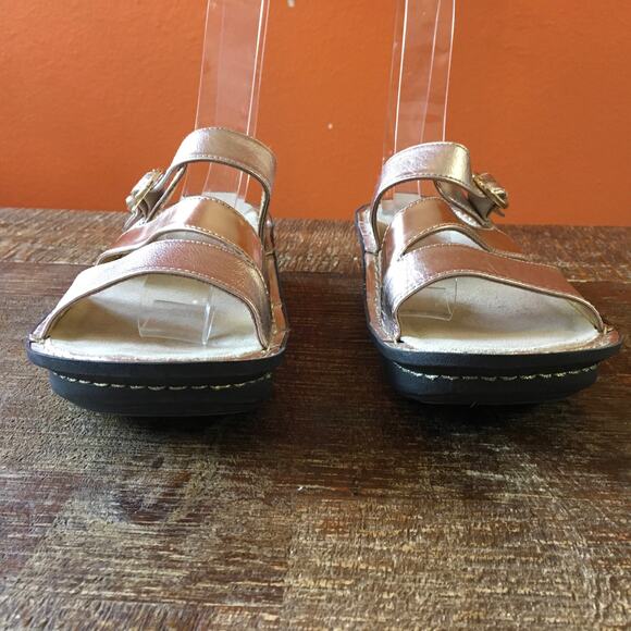Alegria Colette Strap Sandal Womens 38 7.5-8 Rose Gold Leather Metallic Classic - Picture 4 of 10
